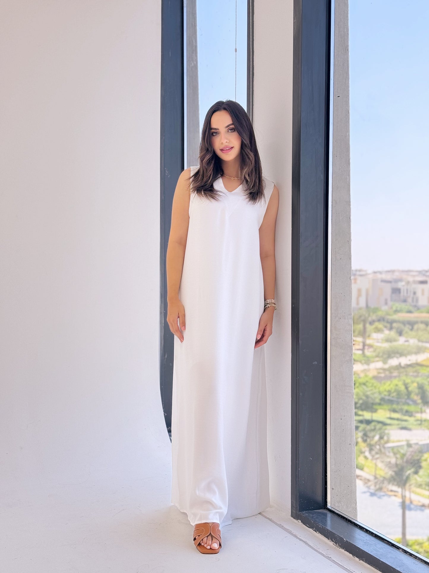 Easy Peasy Dress-White