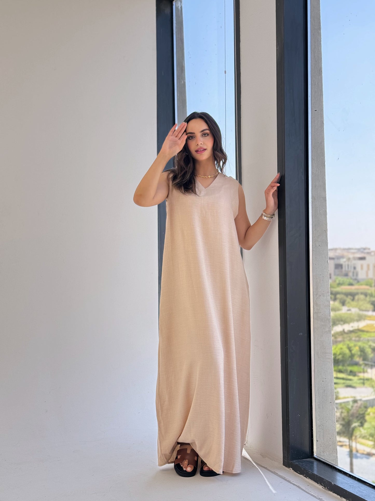 Easy Peasy Dress-Dark beige