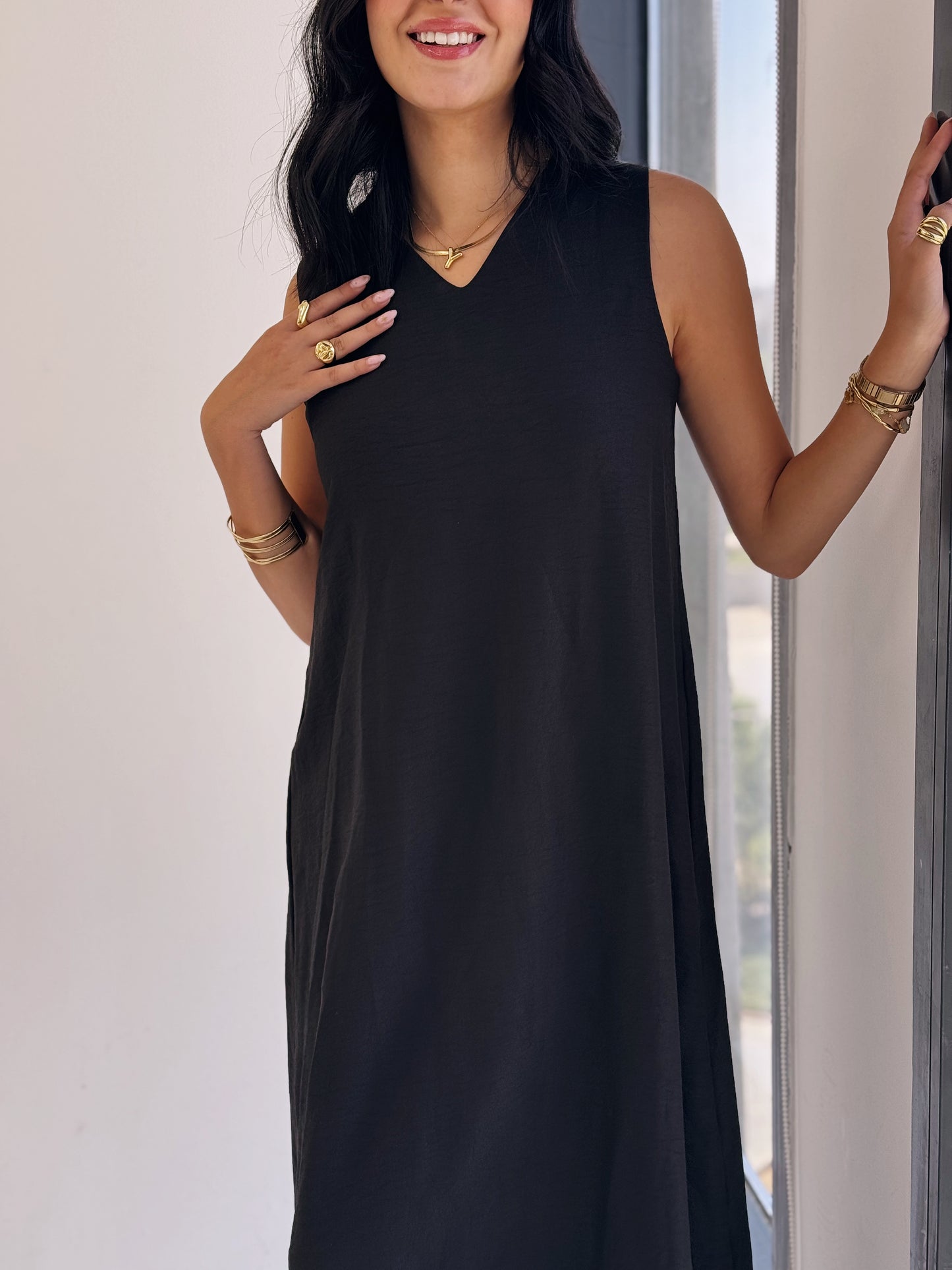 Easy Peasy Dress-Black