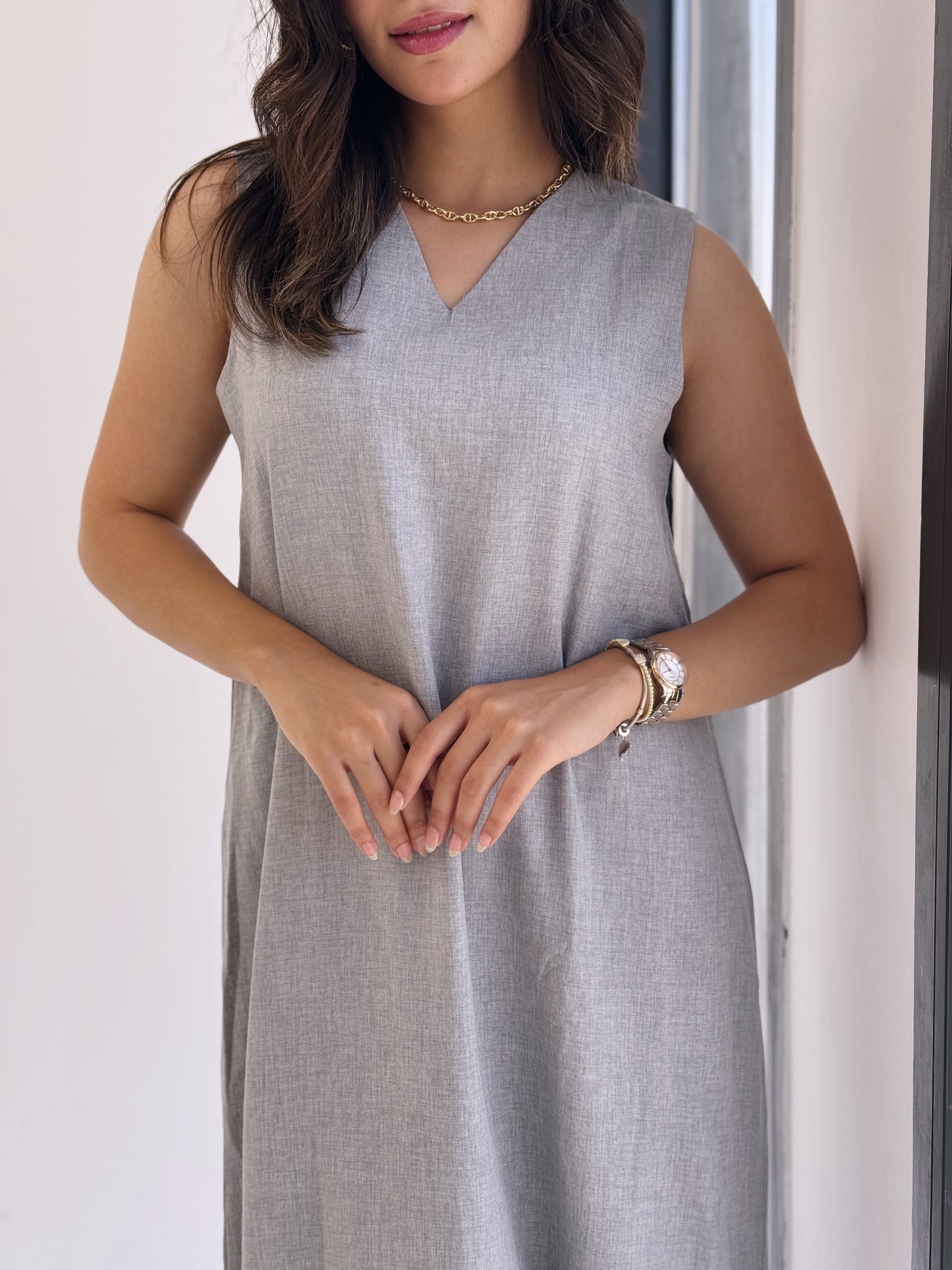 Easy Peasy Dress-Grey