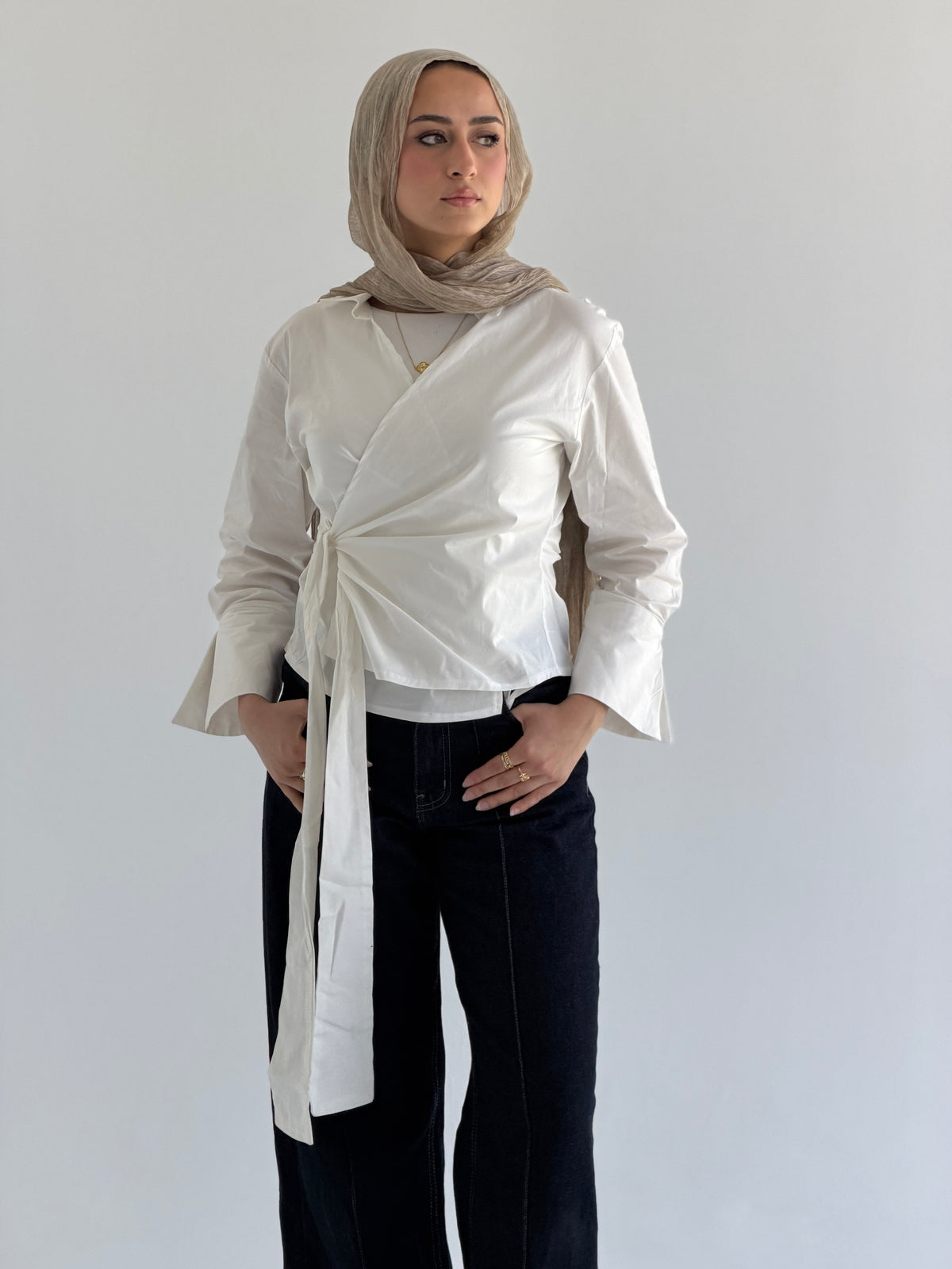Wrap shirt-white