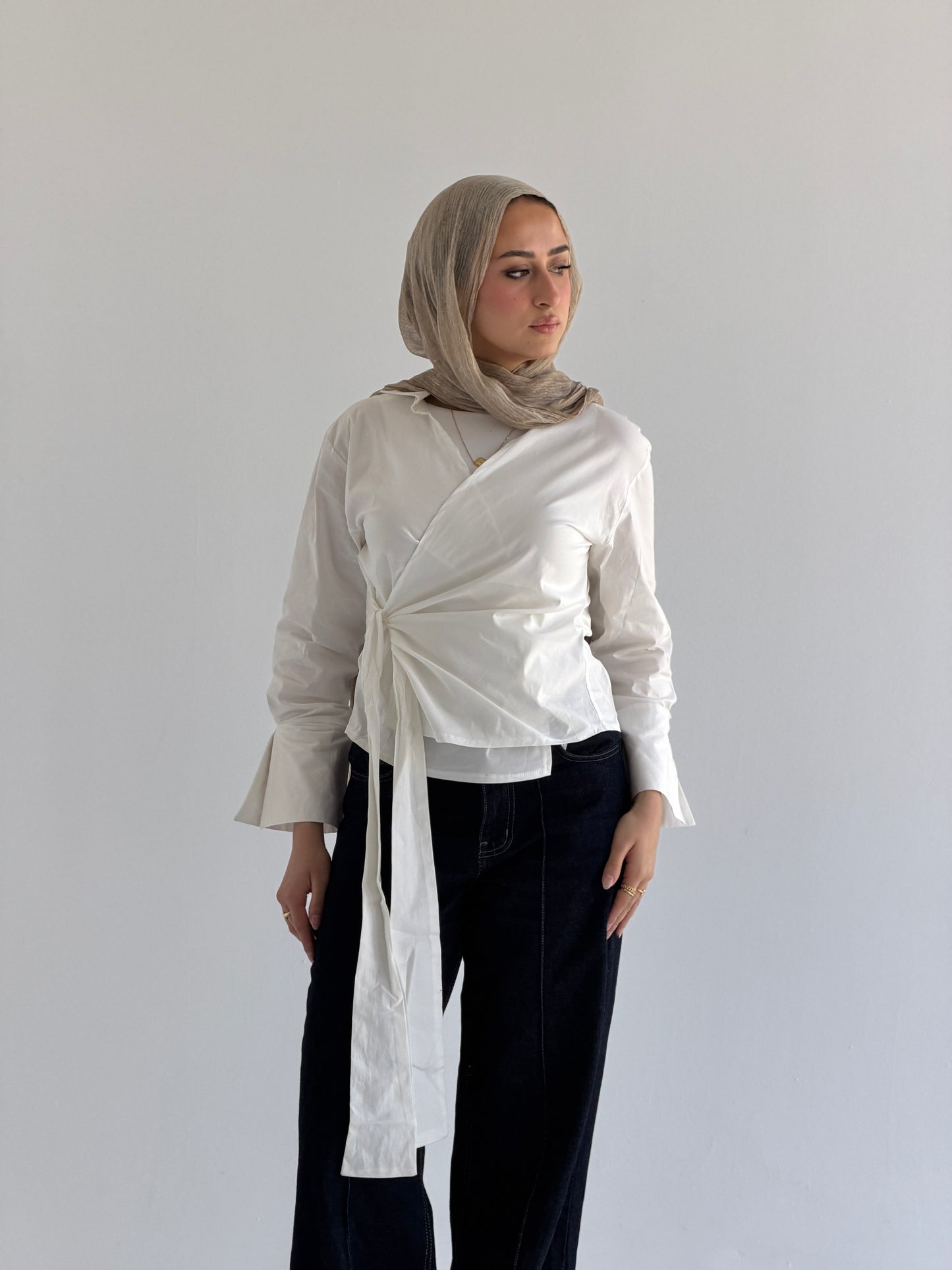 Wrap shirt-white