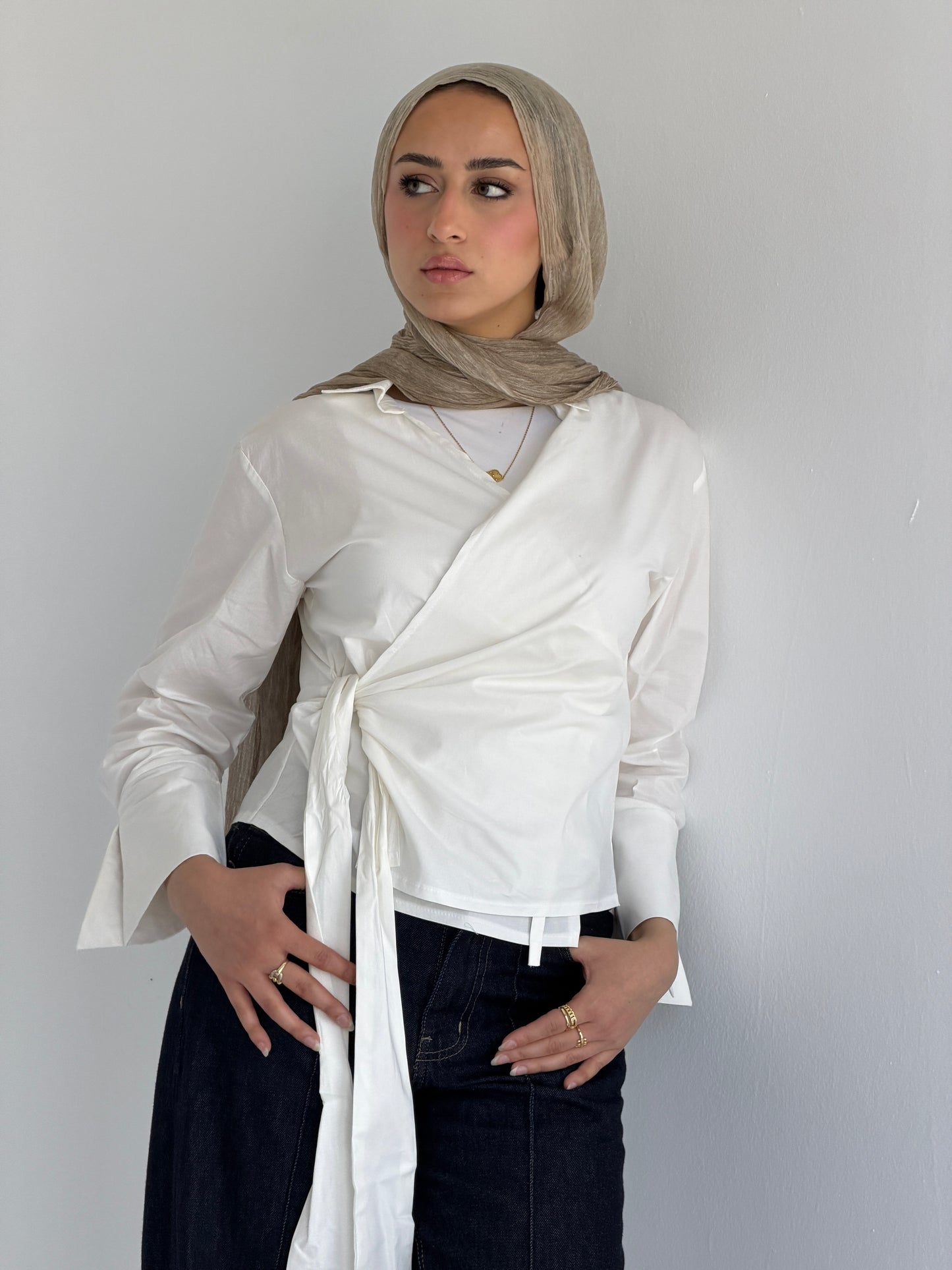 Wrap shirt-white