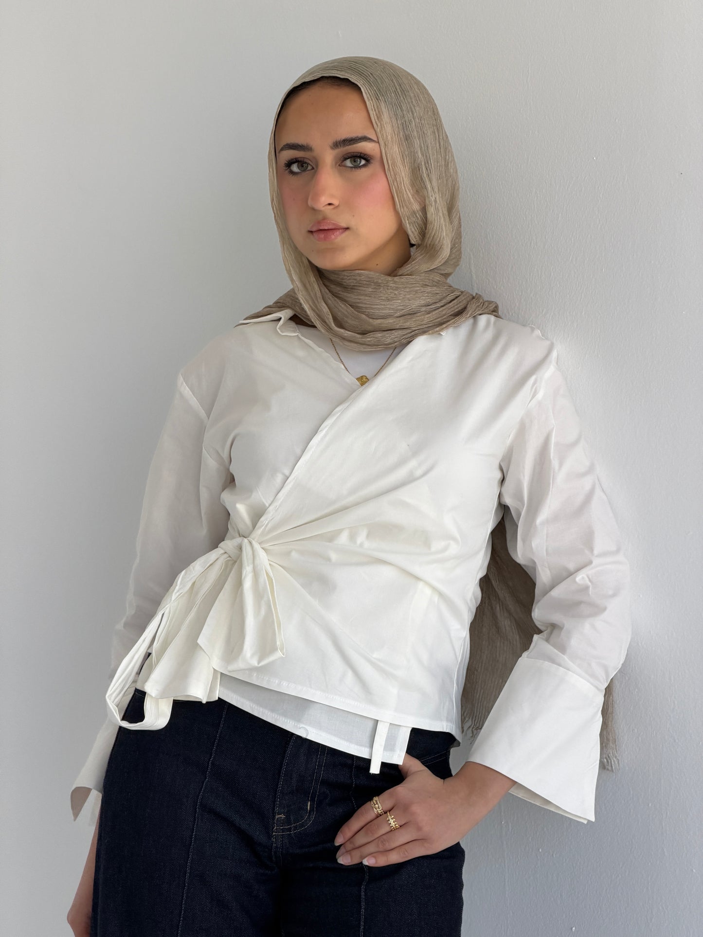 Wrap shirt-white