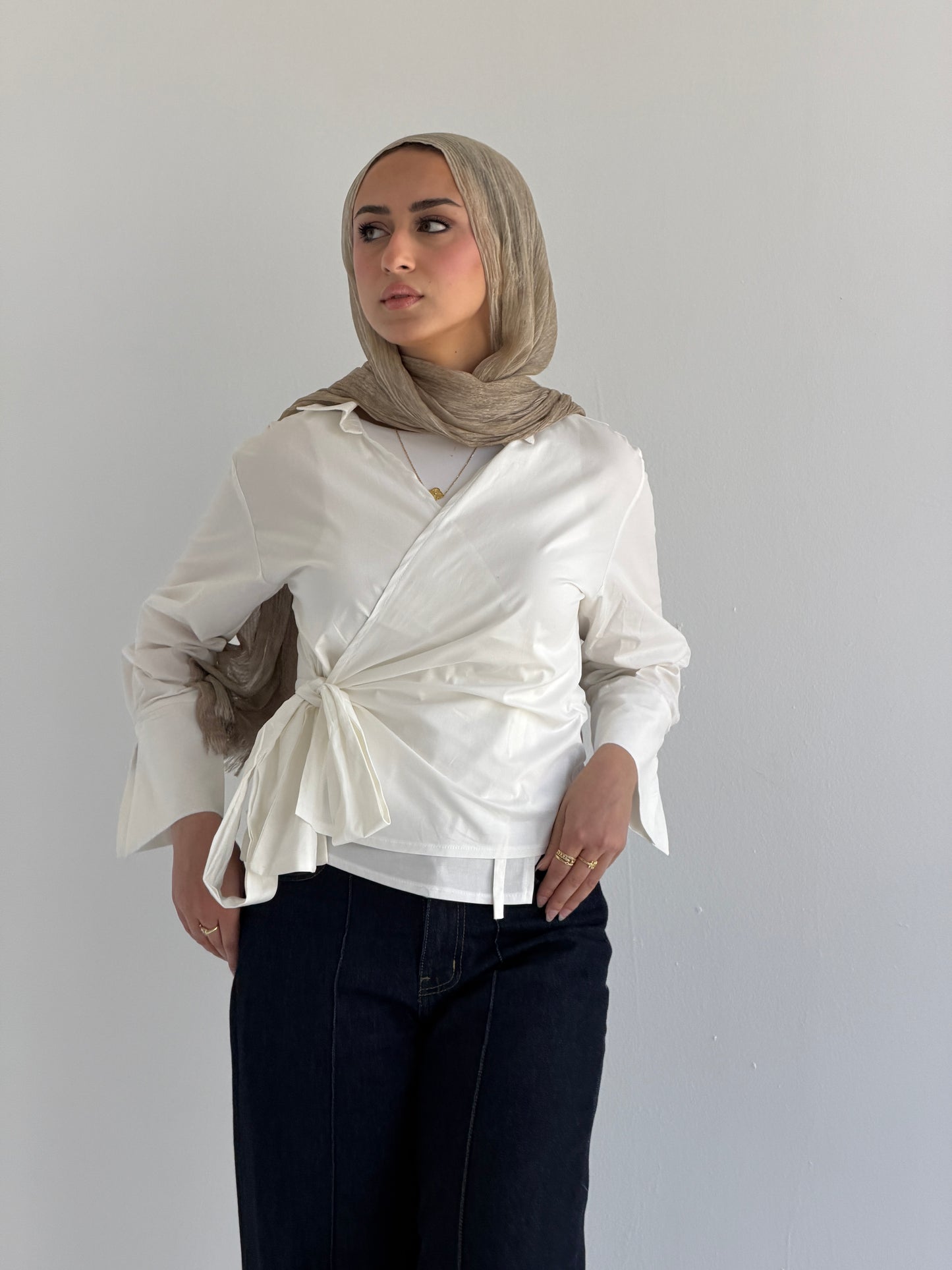 Wrap shirt-white
