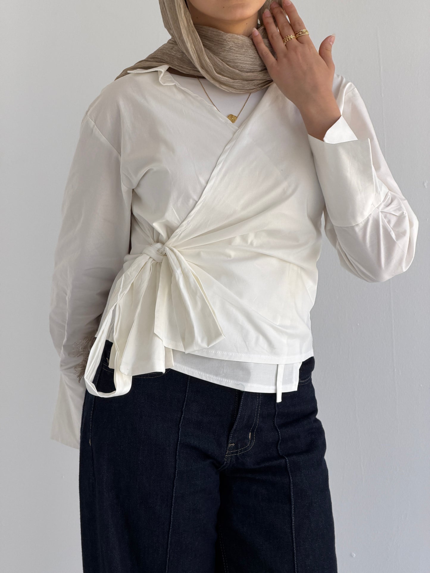 Wrap shirt-white