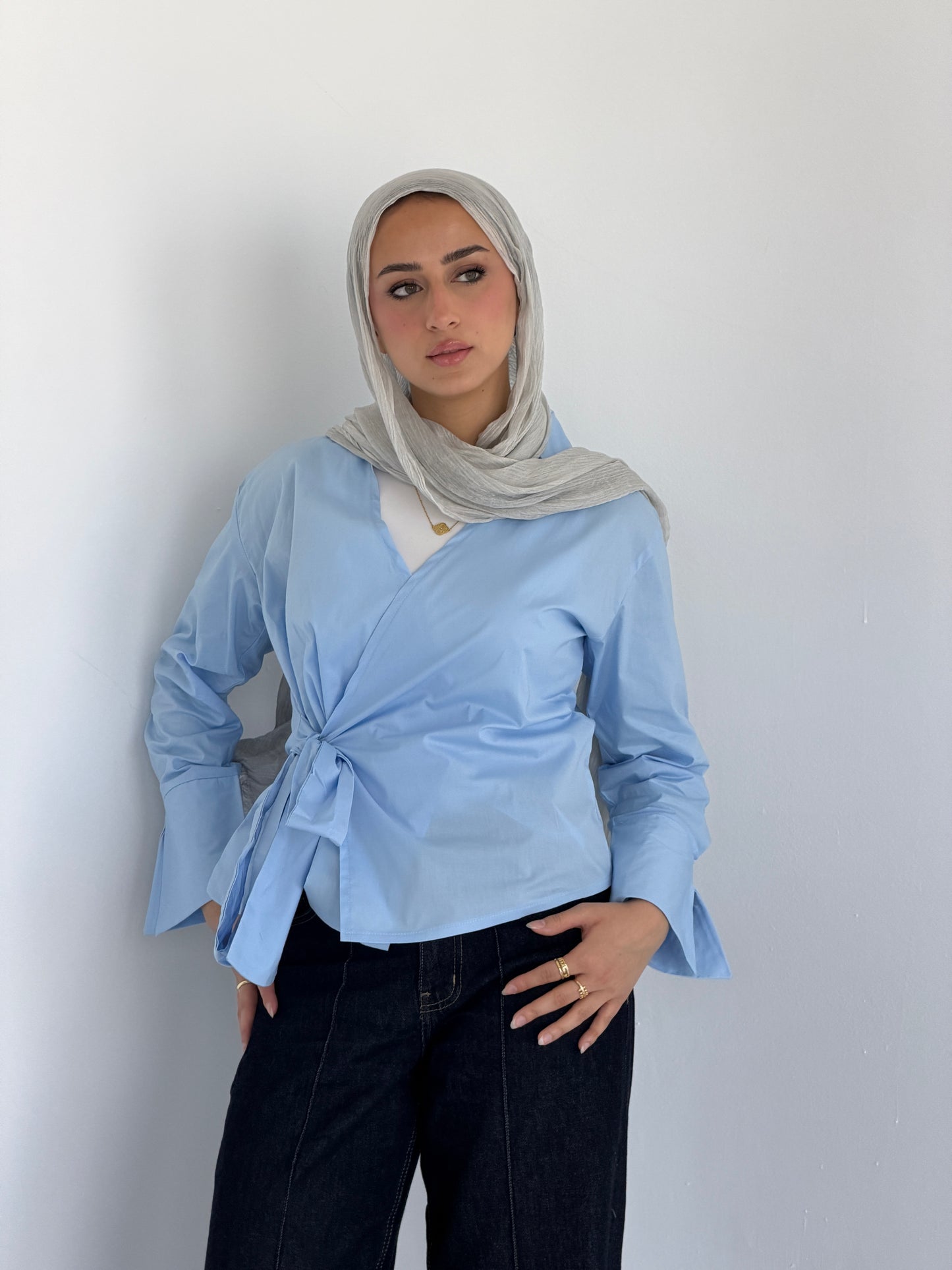 Wrap shirt-babyblue