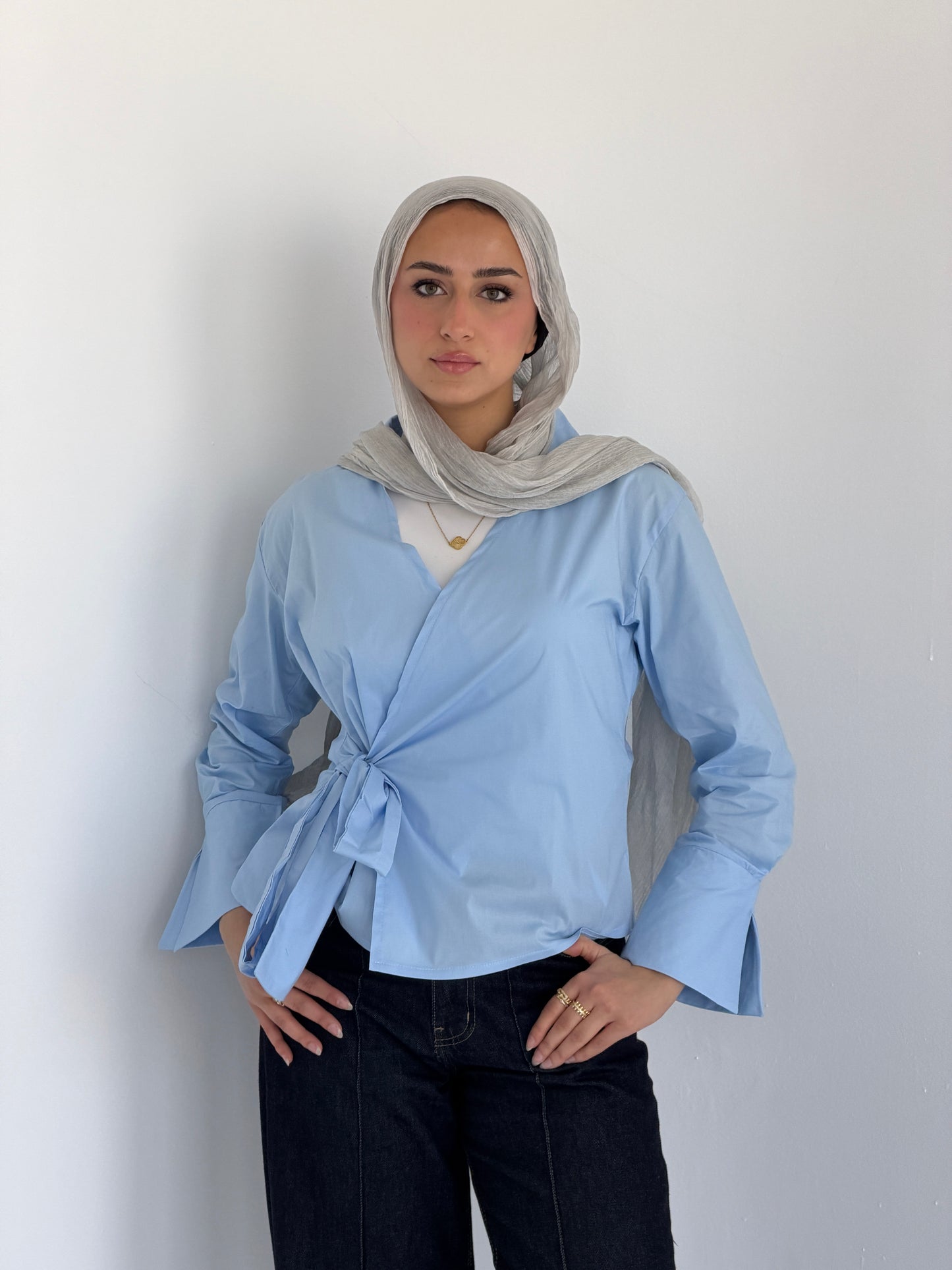 Wrap shirt-babyblue