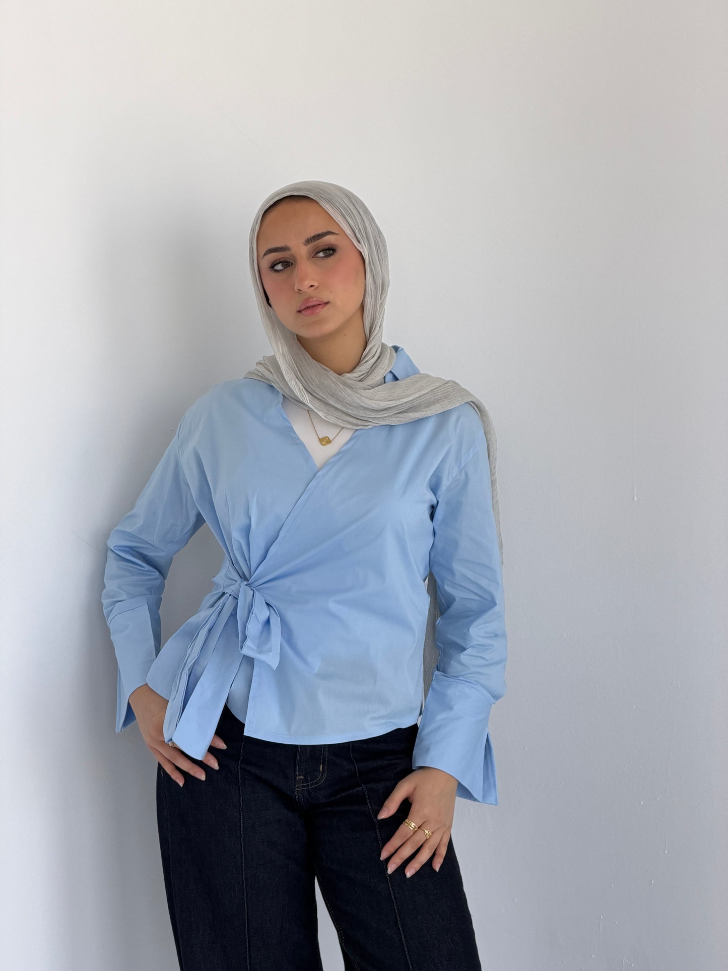 Wrap shirt-babyblue