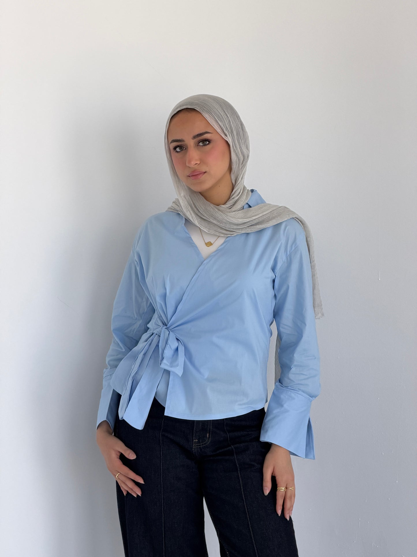 Wrap shirt-babyblue