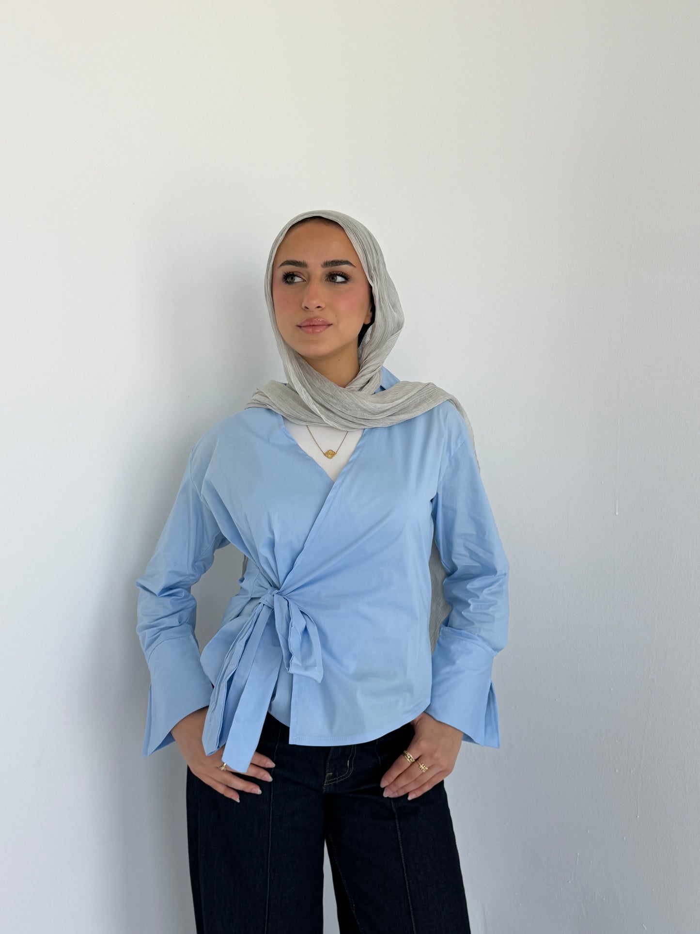 Wrap shirt-babyblue