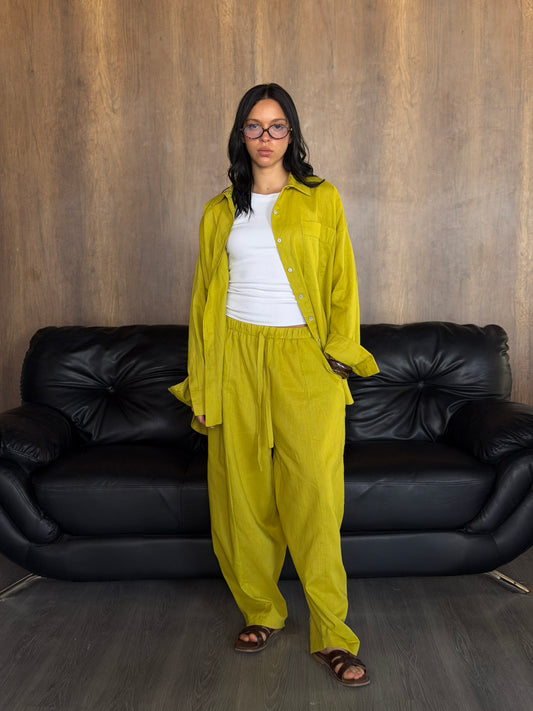 Ballon linen pants- Lime green