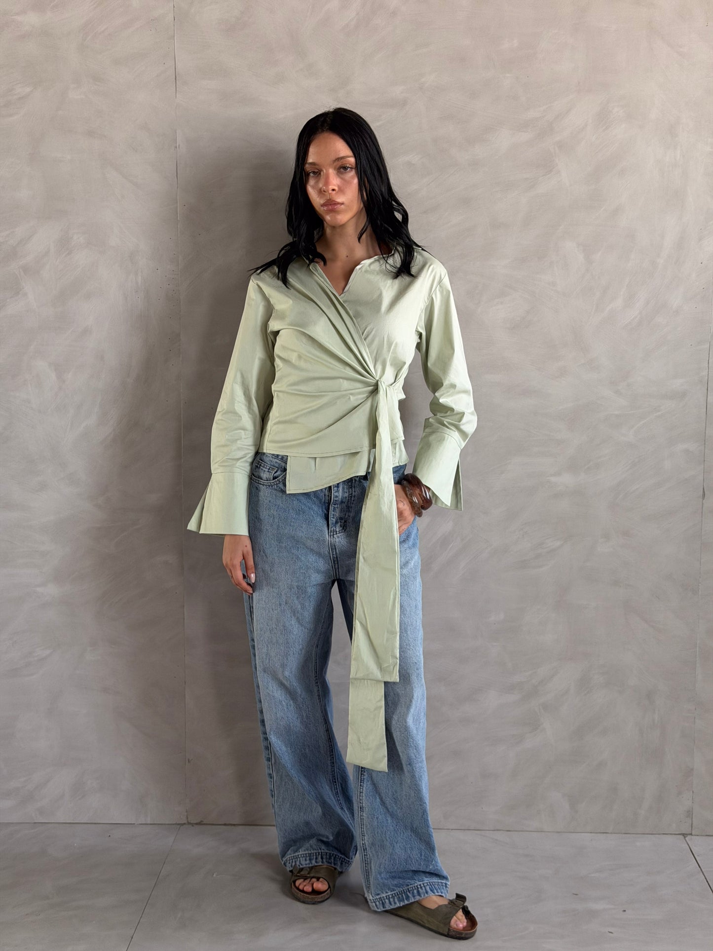 Wrap shirt-Pistachio