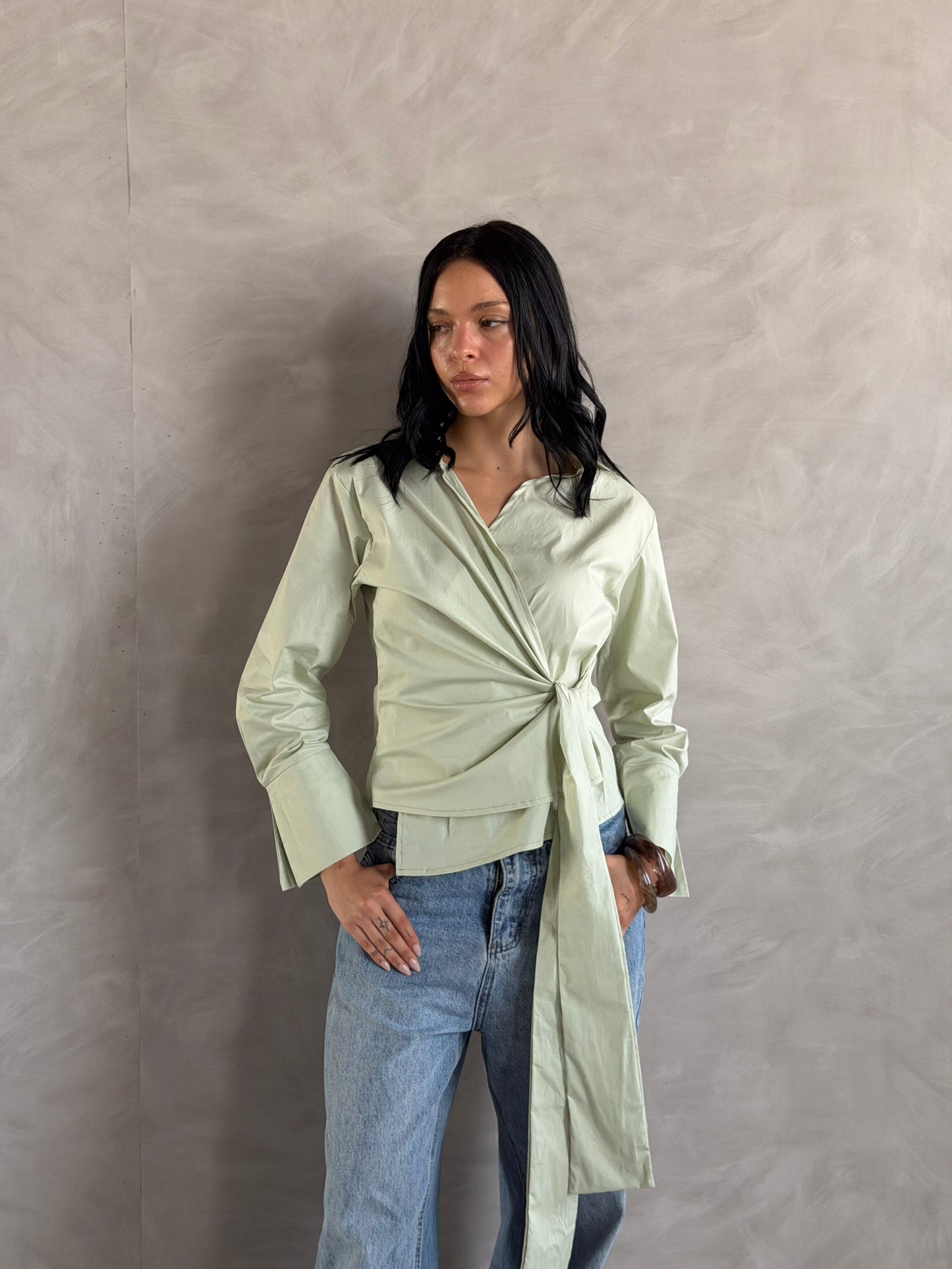 Wrap shirt-Pistachio