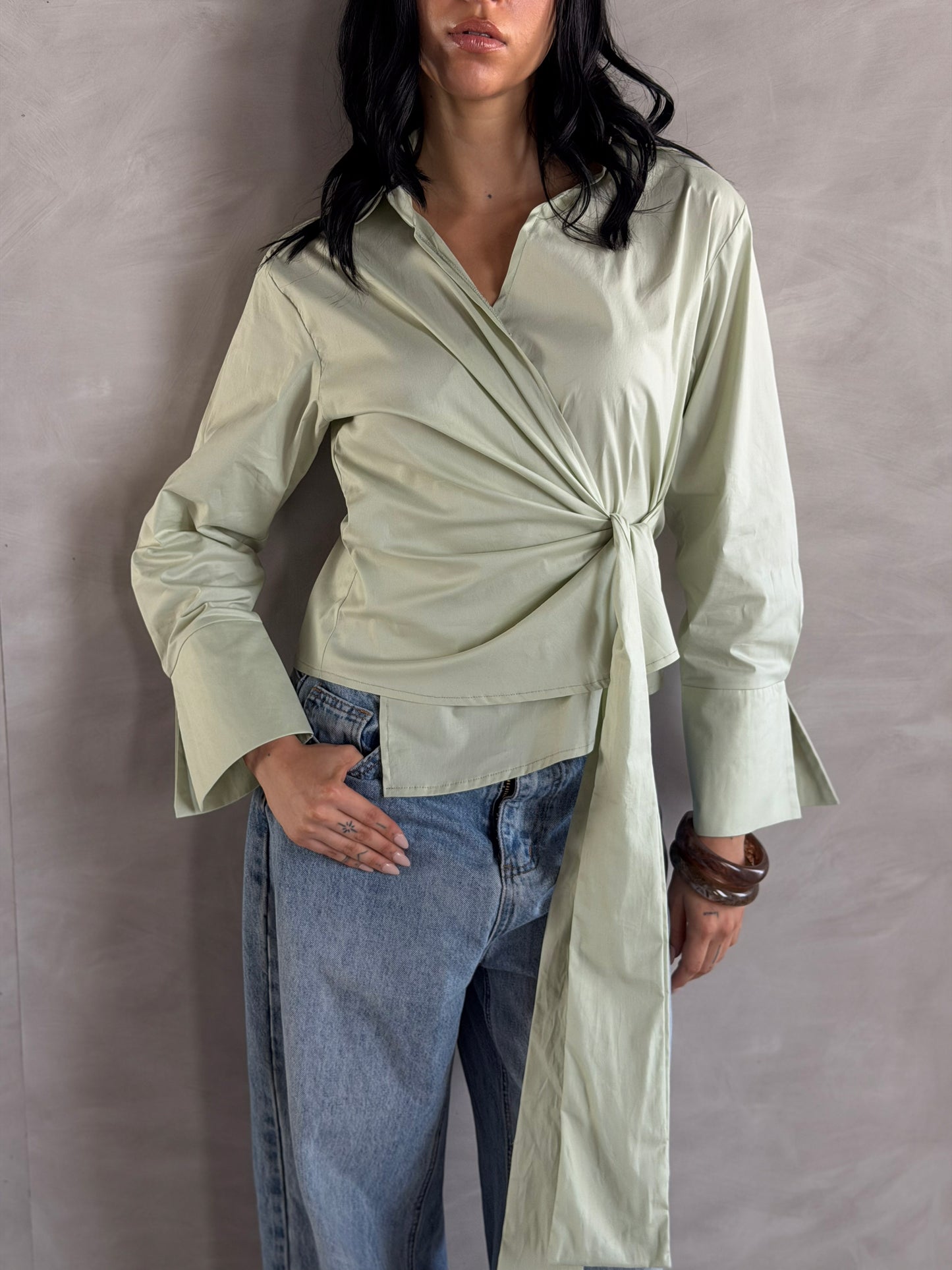 Wrap shirt-Pistachio