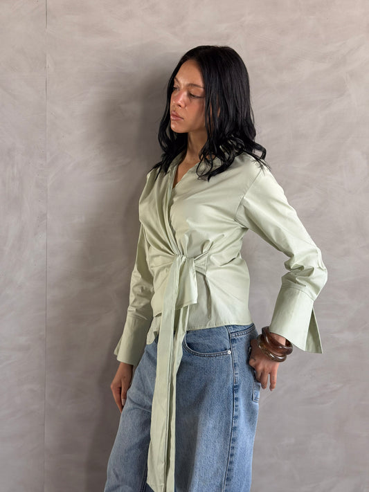 Wrap shirt-Pistachio