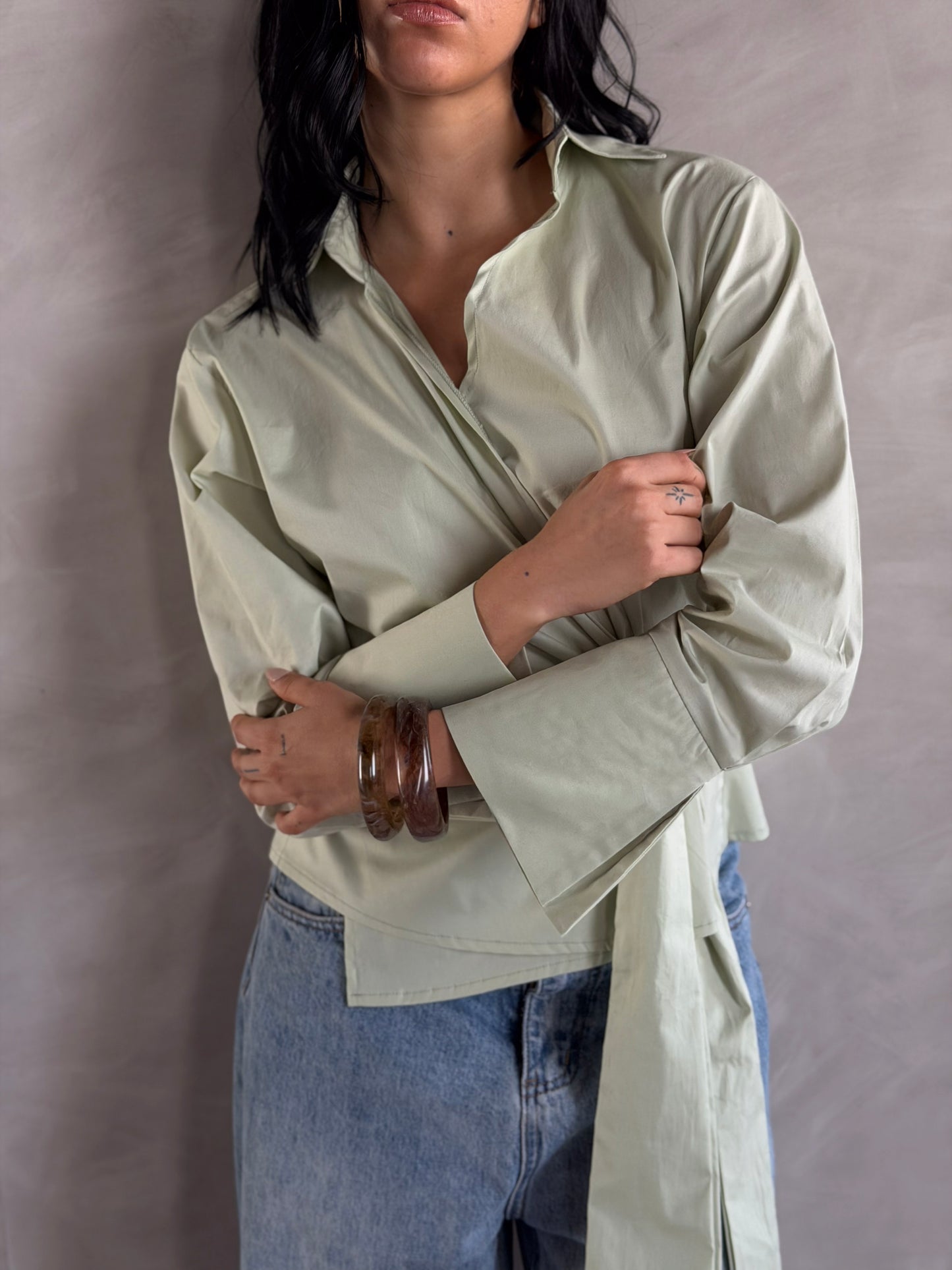 Wrap shirt-Pistachio