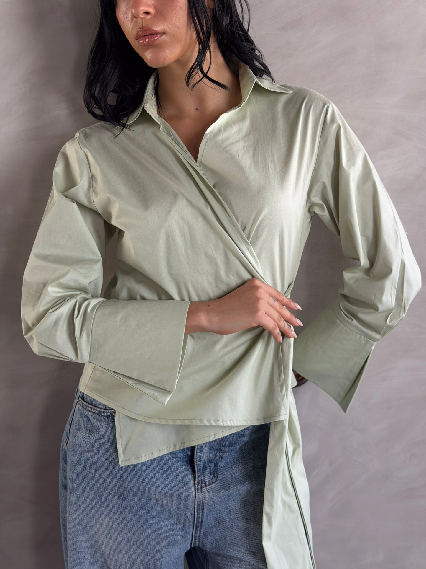 Wrap shirt-Pistachio