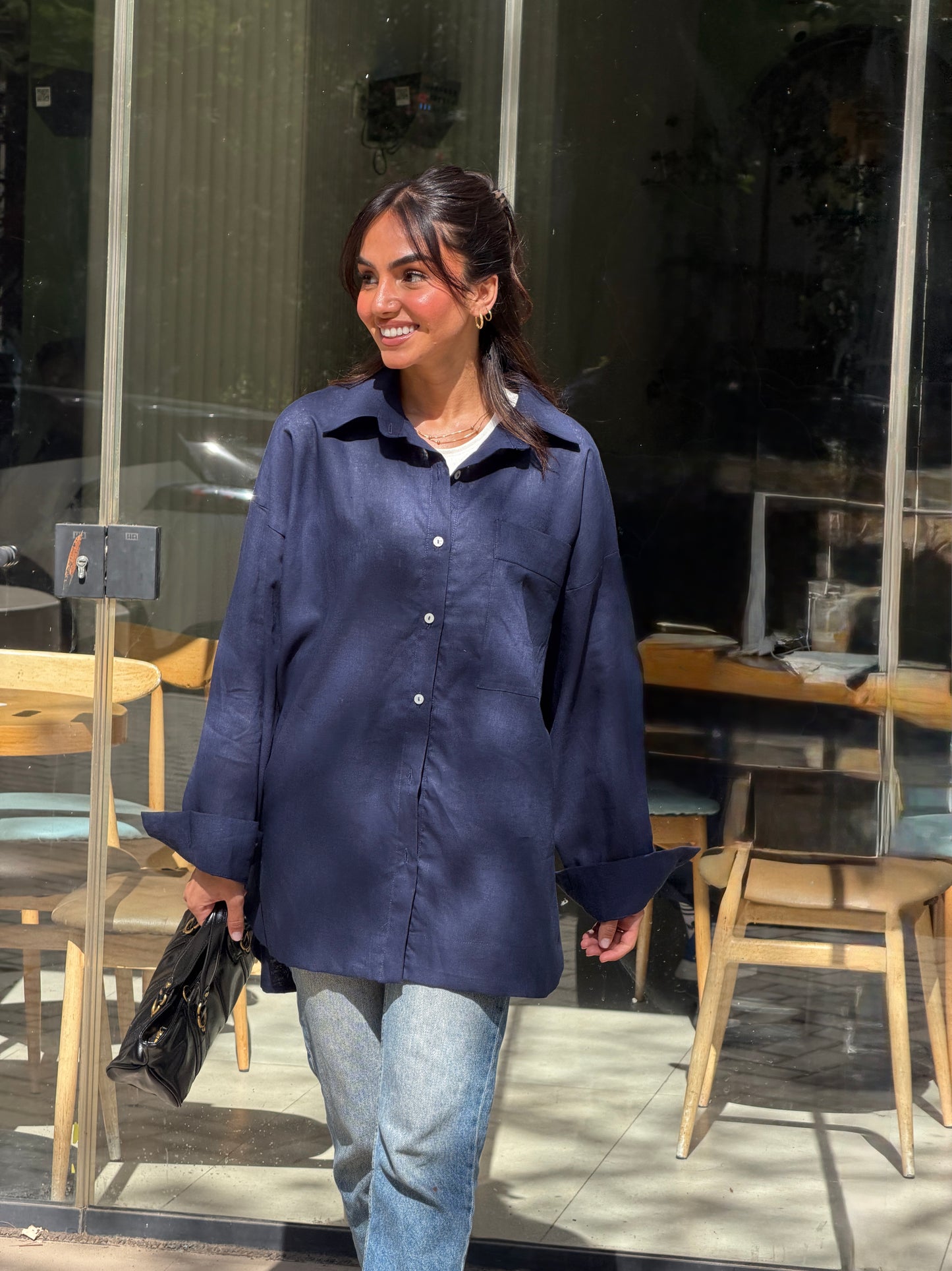 Linen set-Navy