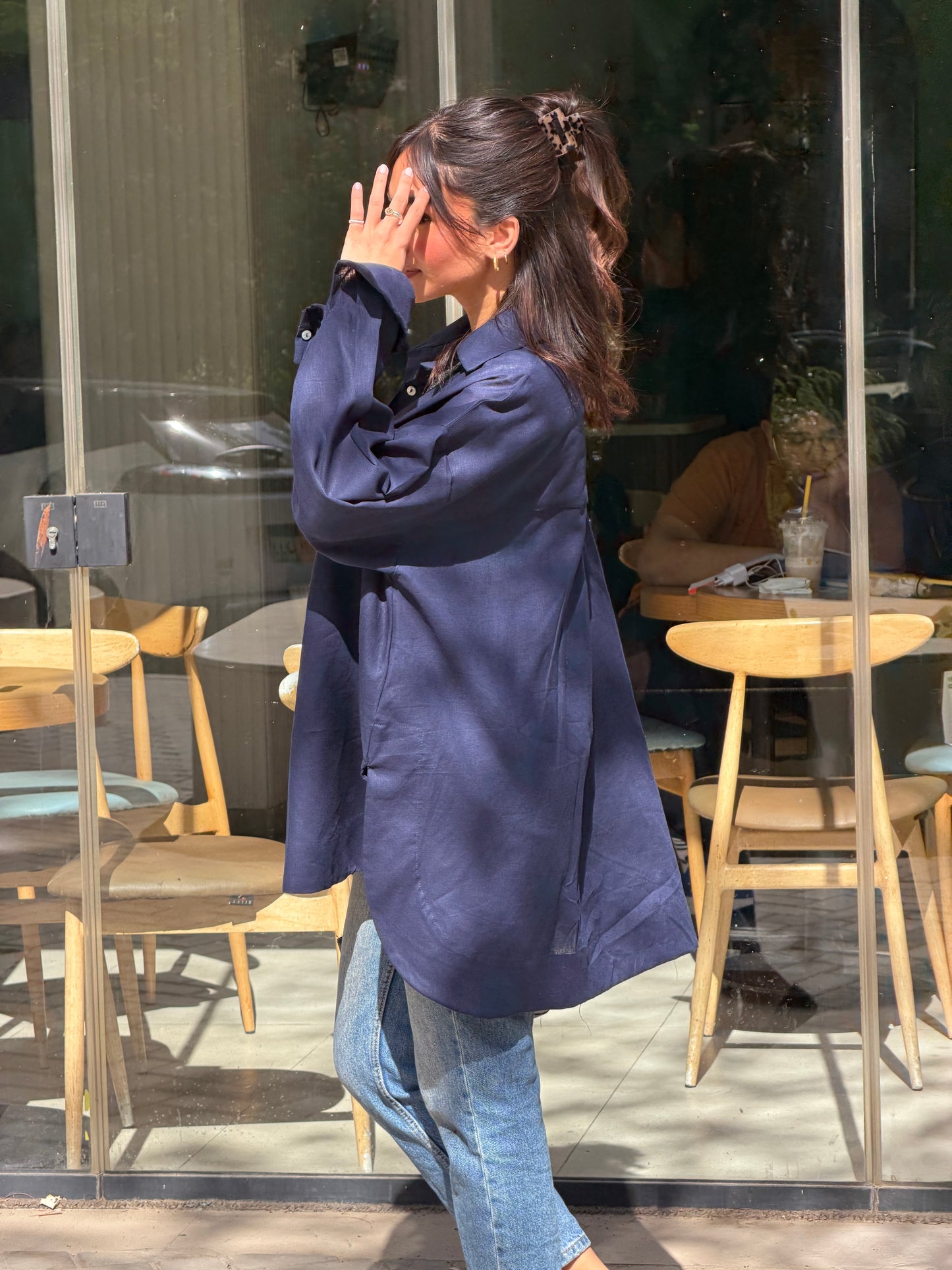 Linen set-Navy