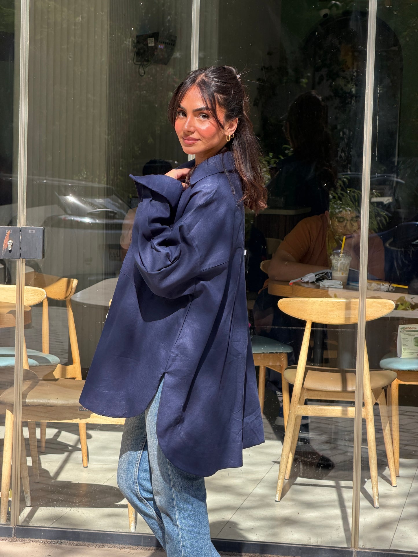 Linen set-Navy