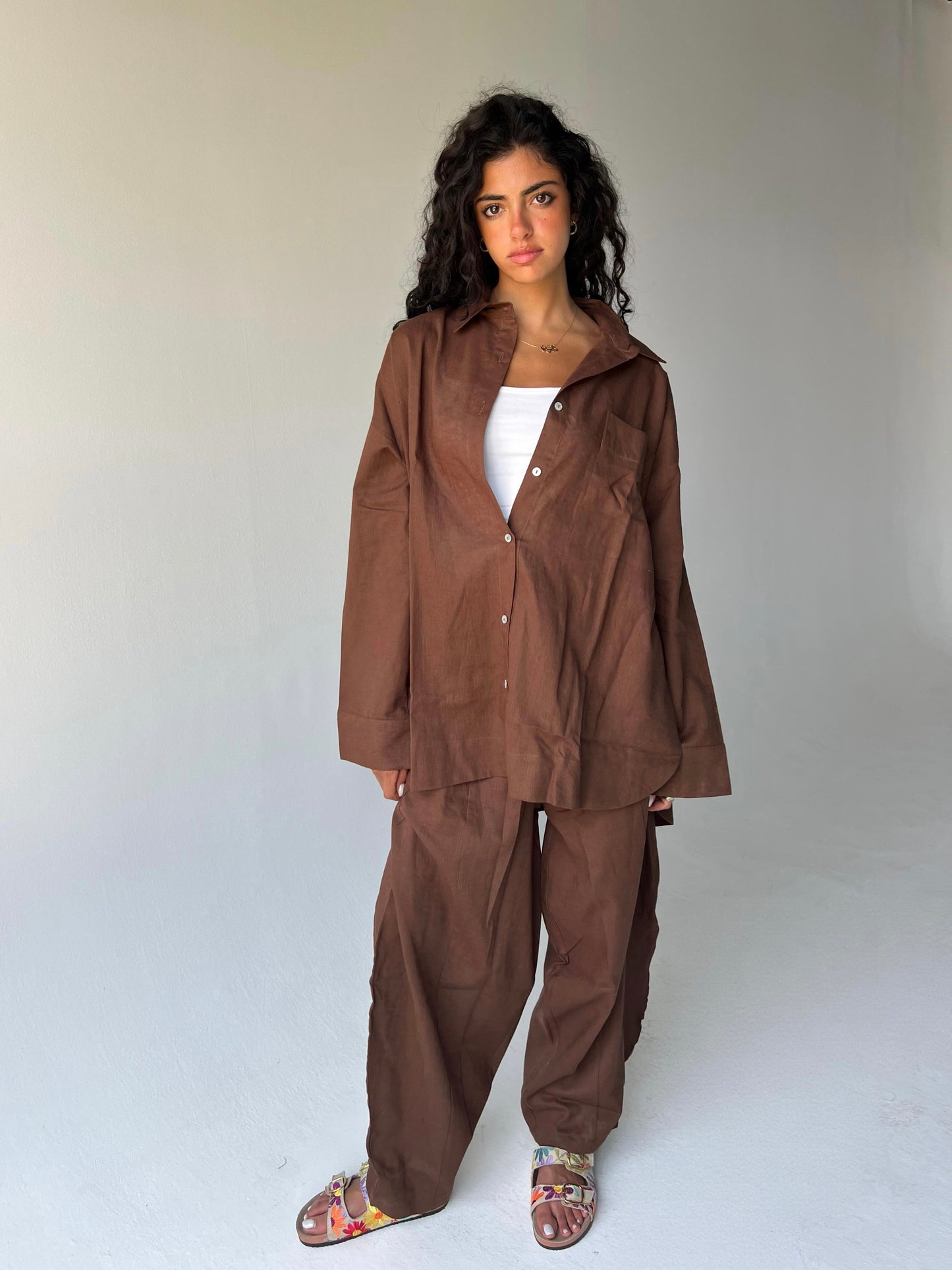 Linen set-Brown
