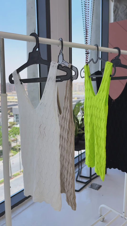 Knit tank top-black