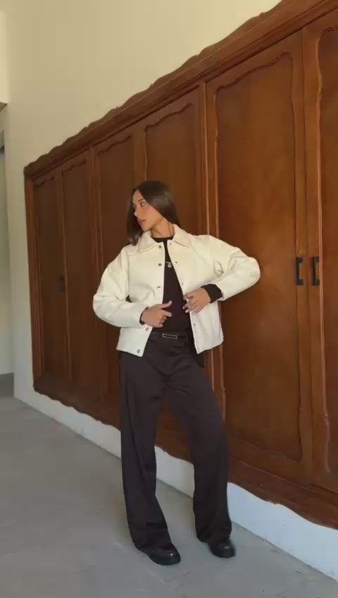 Cropped jacket-off white