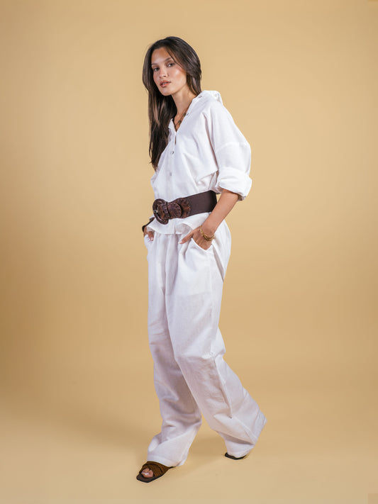 Linen pants-White