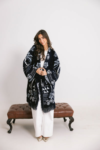 Midnight Oasis Knitted Kimono
