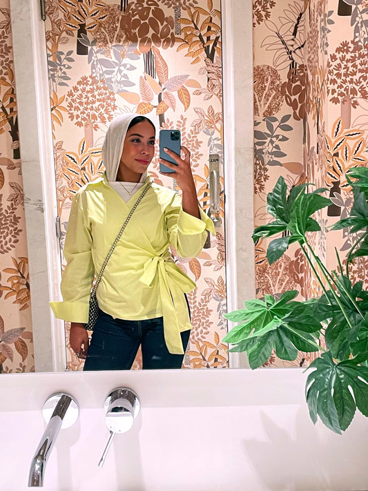 Wrap shirt-butter yellow