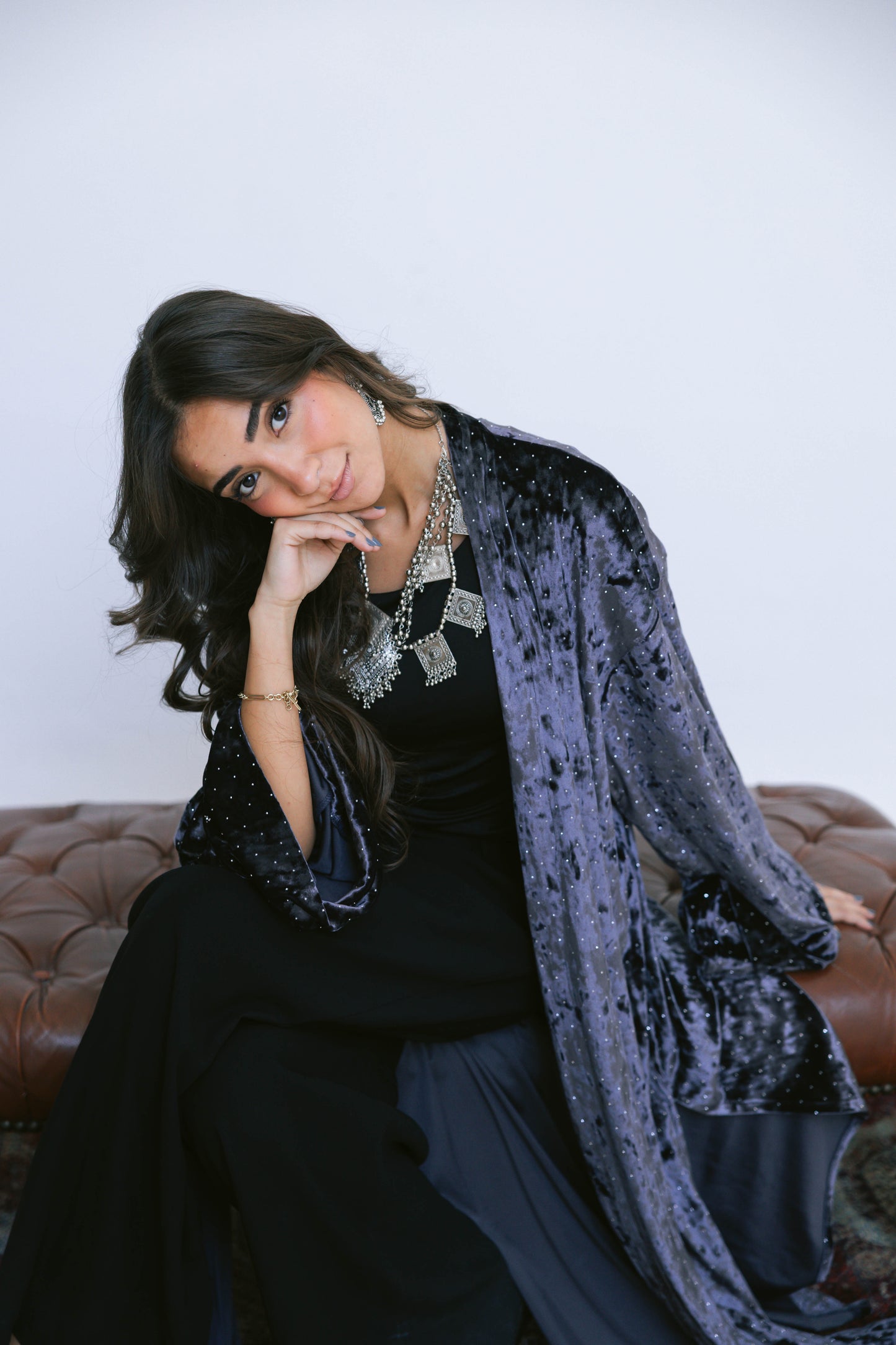 Ramdan moonlight Kimono-Navy