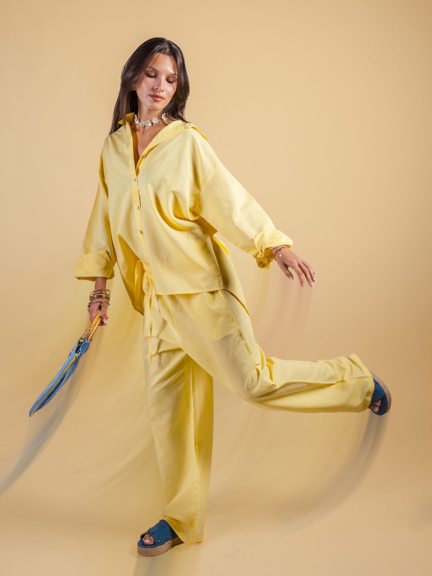 Linen pants-Butter yellow