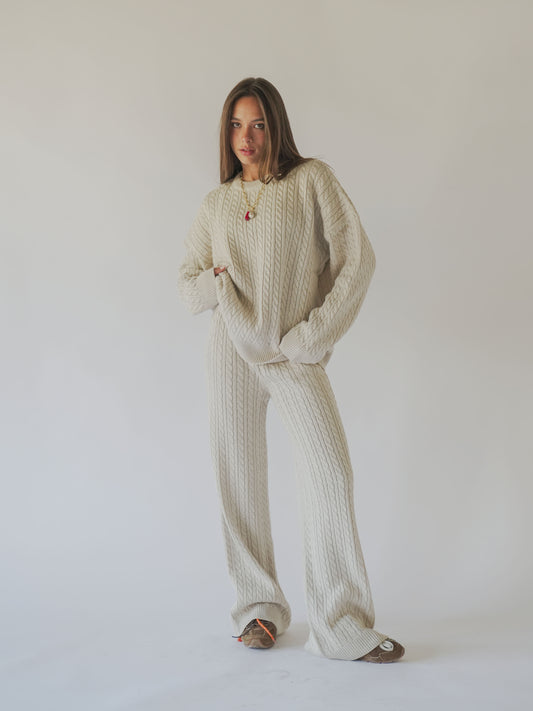 Knitted Braided Set-beige