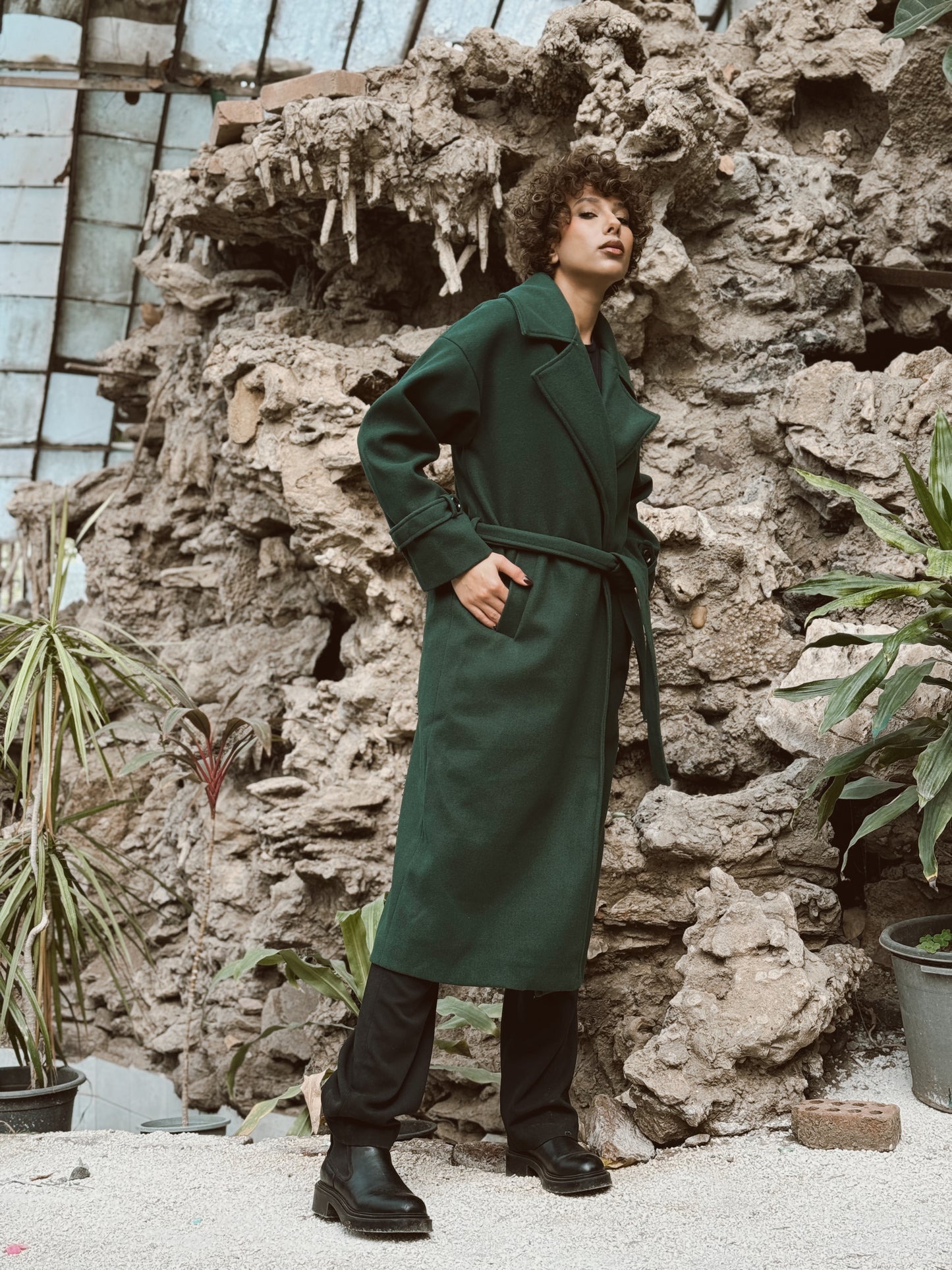 French Long coat-Olive