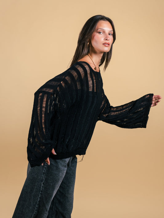 Knitted top-Black