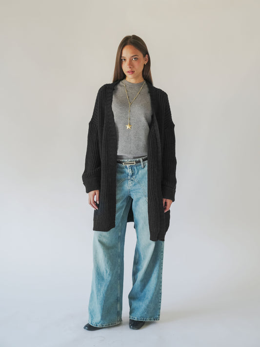 Knitted cardigan-black