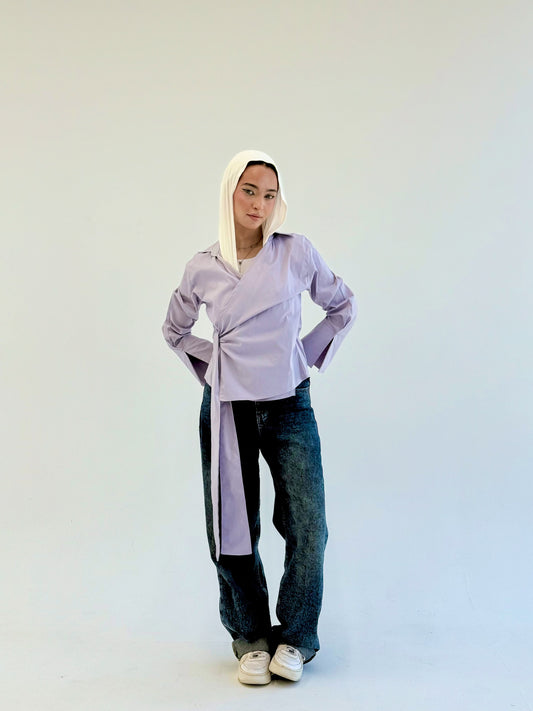 Wrap shirt-Gray