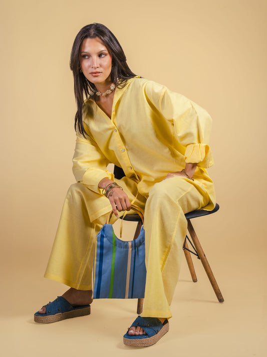 Pure Linen shirt-Butter yellow