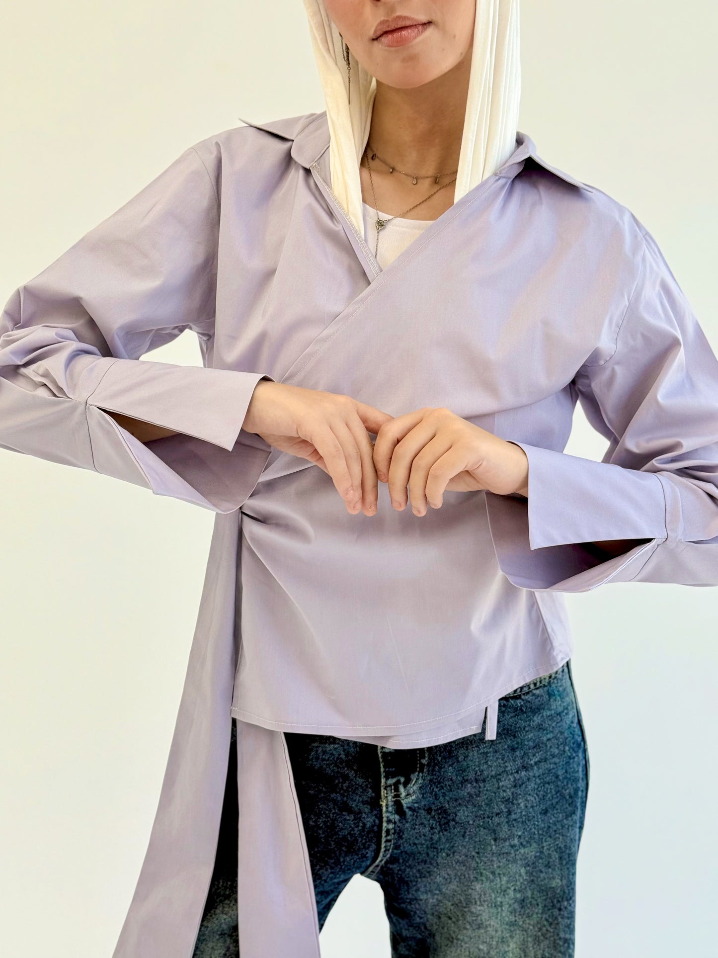 Wrap shirt-Gray