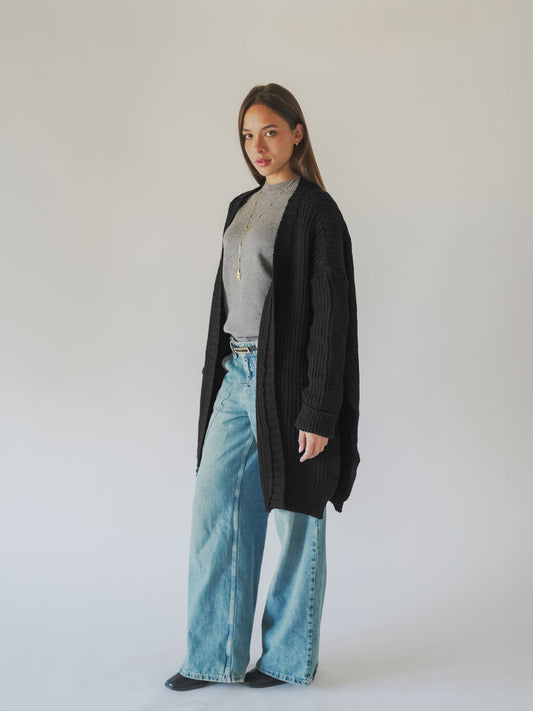 Knitted cardigan-black