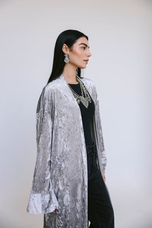 Ramdan moonlight Kimono- silver