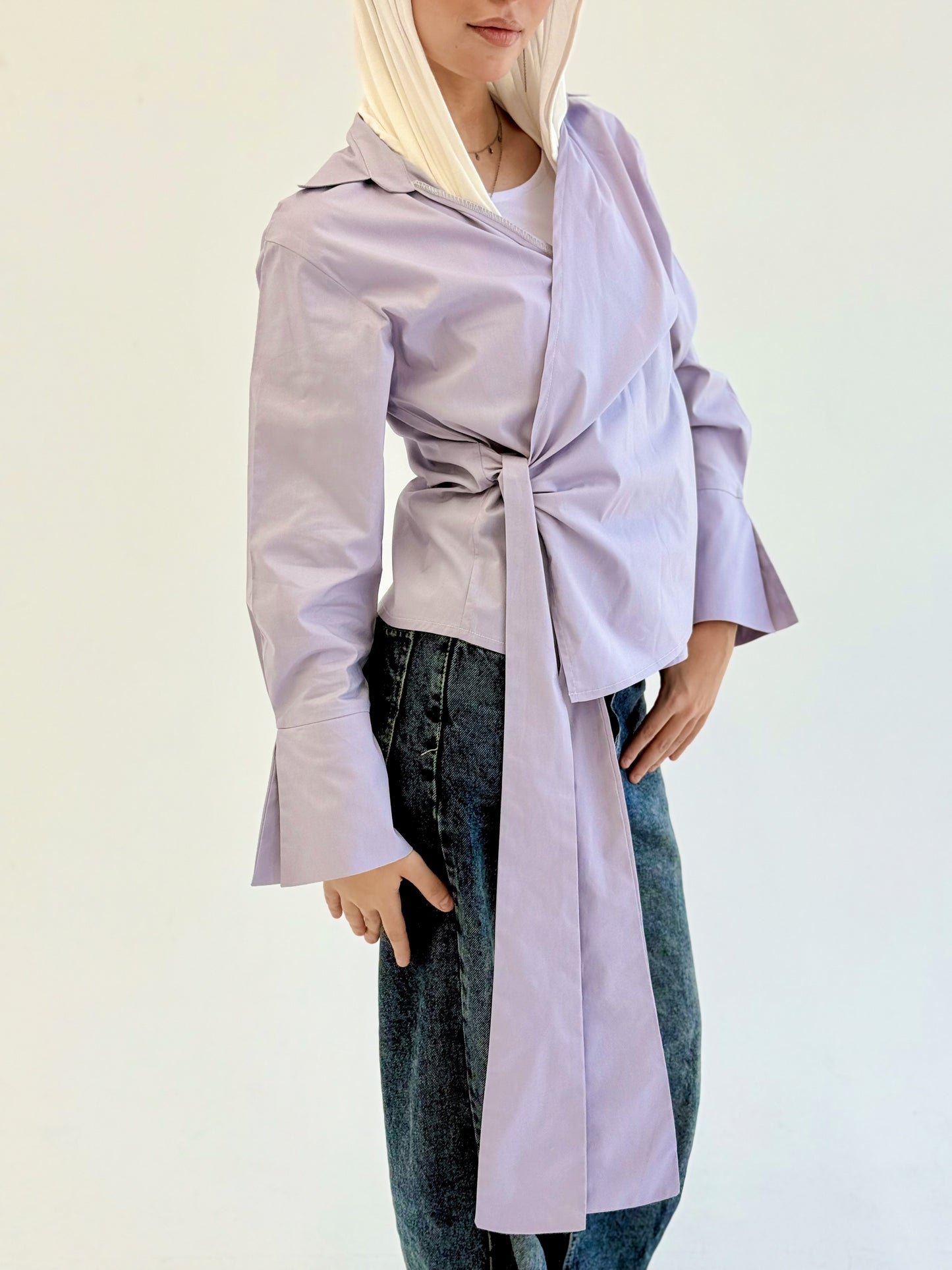 Wrap shirt-Gray