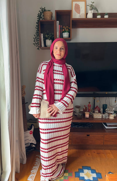 Knitted Dress-burgundy