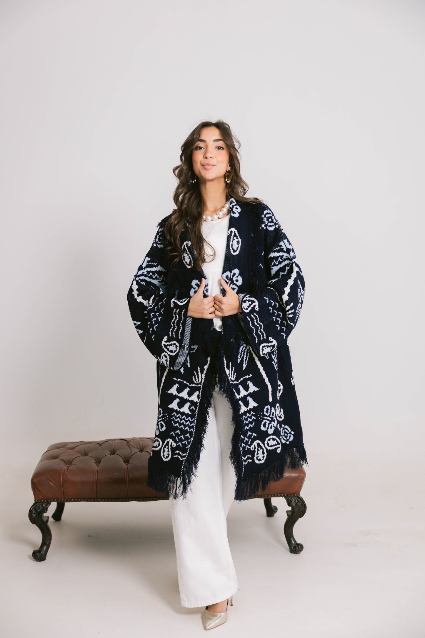 Midnight Oasis Knitted Kimono
