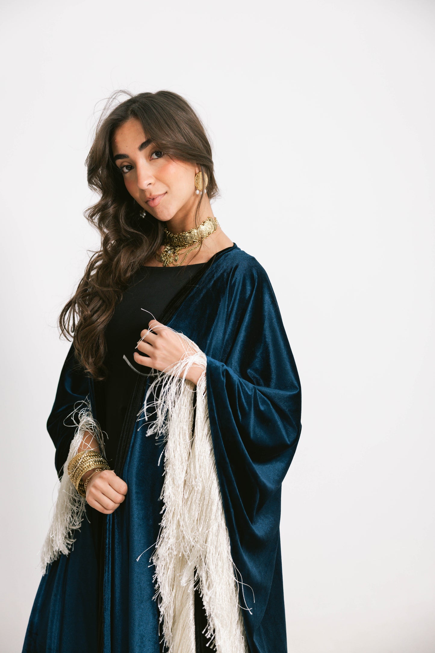 Double face Ramdan shal-blue*black