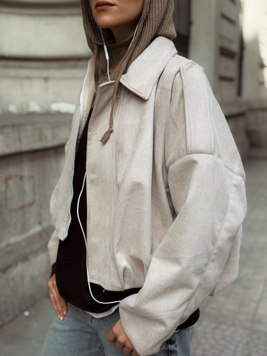 Suede jacket-beige