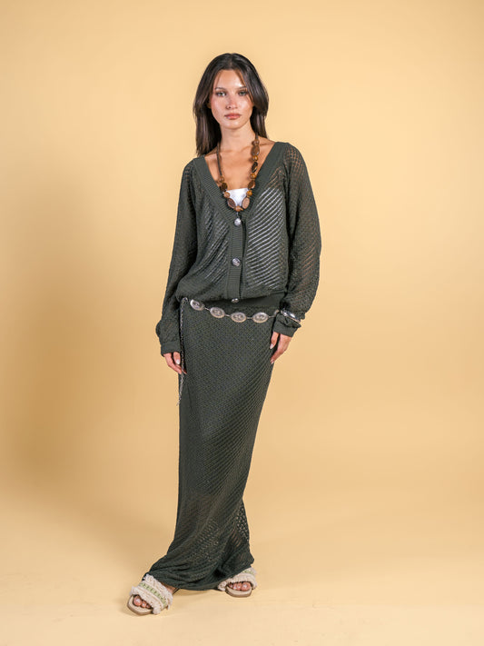 Knit set-Olive