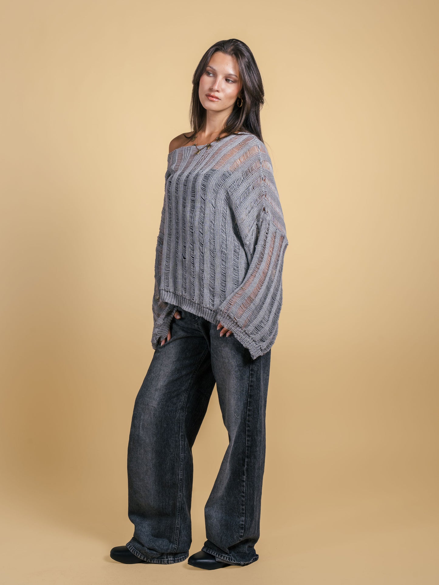Knitted top-Gray