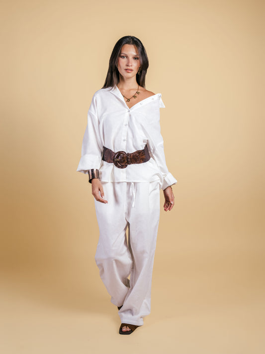 Pure Linen shirt-White